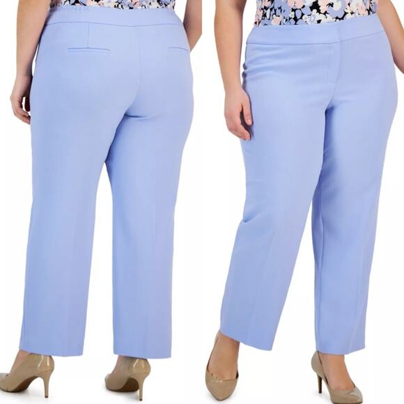 Kasper New Dress Pants Straight Leg Flat Front Sky Blue Women’s Plus Size 20W - Picture 10 of 10